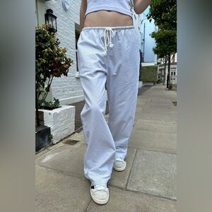 Casual White Drawstring Pants
